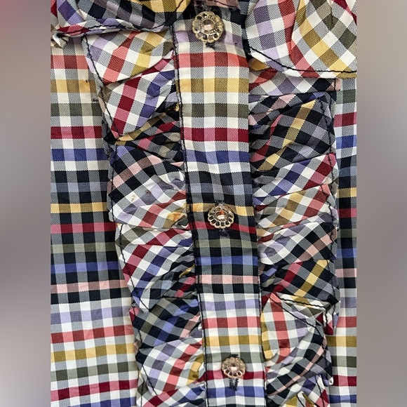 Vintage “Jami” Checkered Dickie with Glass Buttons - Picture 2 of 4